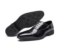 ENWIND Uomini Formale Affare Scarpe da Sera Stringate Scarpe da Oxford Pelle in Microfibra Scarpe Derby da Sposa,Nero,40 EU