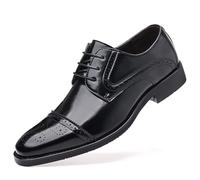 ENWIND Uomini Pelle Sintetica Derby Brogue Formali Allacciare Scarpe da Sposa d'Affari,Nero,46 EU