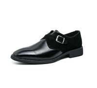 ENWIND Uomo Mocassini Monk Fibbia Scarpe Oxford Scarpe di Guida Scarpe Oxford Leggere da Uomo,Nero,46 EU