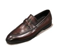 ENWIND Uomo Pelle Matrimonio Mocassini Antiscivolo Camminare Pantofole Slip on Scarpe da Lavoro Formali,Marrone,40 EU