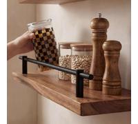 ENWINDXS 8 12 16 18 20 24 32 in, Decorative Shelf Rails for Guarding Shelves Edges, Black Gallery Rail Rod & Spindles, Aluminum Column Round Tube Railing Set(Brass-1 Pc,24in/61cm)