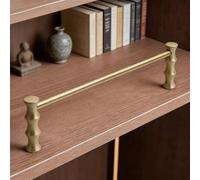 ENWINDXS 8 12 20 24 30 36 in Anti-Fall Shelf Railing Rod, Decorative Brass Rails for Wood Shelves, Cabinet/Bookcase/Wardrobe/Shoe Front Guard Fence(Brass-Style B,26cm/10.2in)