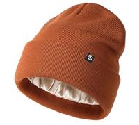 Enwokran Beanie Hat, Cappello da Donna Invernale Caldo Unisex Cappello Invernale Lavorato a Maglia Cappello di Lana Morbida Elastica con Polsino e Fodera in Seta Spessa e Calda (Caramello)