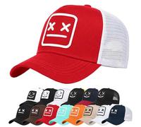 Enwokran Berretto da Baseball con Visiera Unisex Cotone Regolabile Anti-Sole Ricamo Cappello da Baseball Cappellini per Sport All'aperto Hip Hop papà Trucker Posteriore Maglia Cappello (Rosso)