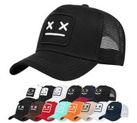 Enwokran Berretto da Baseball con Visiera Unisex Cotone Regolabile Anti-Sole Ricamo Cappello da Baseball Cappellini per Sport All'aperto Hip Hop papà Trucker Posteriore Maglia Cappello (Nero)