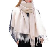 Enwokran Sciarpa Donna,Sciarpa Pashmina Grande Elegante Sciarpa Lungo Morbida Calda Rversibili Stole Sciarpe Può Essere Usato Come Scialle,Regalo di Festa per Autunno Invernale (Bianco)
