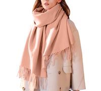 Enwokran Sciarpa Donna,Sciarpa Pashmina Grande Elegante Sciarpa Lungo Morbida Calda Rversibili Stole Sciarpe Può Essere Usato Come Scialle,Regalo di Festa per Autunno Invernale (Rosa chiaro)