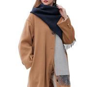 Enwokran Sciarpa Donna,Sciarpa Pashmina Grande Elegante Sciarpa Lungo Morbida Calda Rversibili Stole Sciarpe Può Essere Usato Come Scialle,Regalo di Festa per Autunno Invernale (Nero Beige)