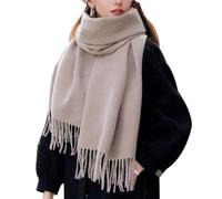 Enwokran Sciarpa Donna,Sciarpa Pashmina Grande Elegante Sciarpa Lungo Morbida Calda Rversibili Stole Sciarpe Può Essere Usato Come Scialle,Regalo di Festa per Autunno Invernale (Cachi chiaro)