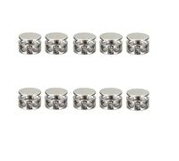ENWWCH 10PCS Metallo Doppio Foro Serrature del Cavo Rotondo Toggle Primavera Pinze Fermacorda E Ganci di Fissaggio for La Corda Elastica Coulisse DlY Accessori for il Cucito Per Scarpe(Silver 100Pcs)