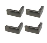 ENWWCH 4PCS 5. centimetri di Alta Carico Pesante Gambe for Mobili L Slot A Forma Divano Piedi Ferramenta for In Metallo Tubo Quadrato in acciaio Per Tavolo Da Pranzo(4pcs 5.5cm Black)