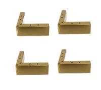 ENWWCH 4PCS 5. centimetri di Alta Carico Pesante Gambe for Mobili L Slot A Forma Divano Piedi Ferramenta for In Metallo Tubo Quadrato in acciaio Per Tavolo Da Pranzo(4pcs 5.5cm Golden)