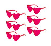 ENWWCH 6/8/10/12 pezzi da sposa doccia occhiali sole rosa cuore rosso for essere damigella d'onore addio al nubilato decori Per Feste(6pcs red)