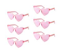 ENWWCH 6/8/10/12 pezzi da sposa doccia occhiali sole rosa cuore rosso for essere damigella d'onore addio al nubilato decori Per Feste(6pcs pink)