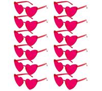 ENWWCH 6/8/10/12 pezzi da sposa doccia occhiali sole rosa cuore rosso for essere damigella d'onore addio al nubilato decori Per Feste(12pcs Red)