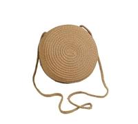 ENWWCH Borsa da spiaggia rotonda in paglia, piccola borsa a tracolla for donna, in Vocation Borsa da donna(15cm)