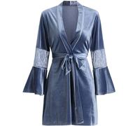 ENWWCH Camicia da Notte da Donna in Pigiama Sexy Autunno e Inverno con Camicia da Notte in Pizzo con Imbottitura sul Petto for la casa per Case(40-50kg)