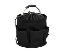 ENWWCH Cestino Pieghevole Multifunzionale for Esterni con Borsa Coulisse, Cestino Portatile da Campeggio, Picnic, Spiaggia e Giardino per Attrezzi(Black)
