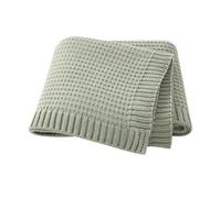ENWWCH Coperta lavorata a maglia da letto in cotone Trapunta sottile Copriletto lavorato a Copriletti for la casa Coperte Per Spiaggia(Light green)