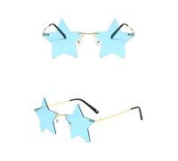 ENWWCH Occhiali da sole con montatura a stella a cinque punte 4 pezzi, occhiali personalizzati for donna Per Feste(Color 3)