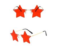 ENWWCH Occhiali da sole con montatura a stella a cinque punte 4 pezzi, occhiali personalizzati for donna Per Feste(Color 2)