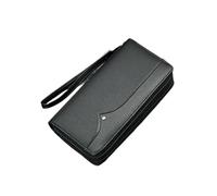ENWWCH Pochette da uomo d'affari semplice Borsa polso portatile con doppia cerniera, grande capacità, slot for schede multiple Per Lavoro Casual