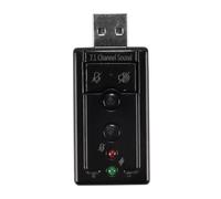 Enwye Scheda audio esterna con adattatore audio stereo virtuale USB 2.0 a 7.1 canali, porte audio e microfono da 3,5 mm, amplificatore interno e controlli del volume.