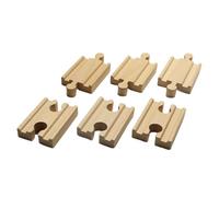 Enwye Set di 8 accessori per binari dritti in legno per trenino Thomas con 4 binari dritti doppi concavi e 4 binari doppi convessi