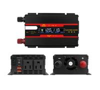 ENWYTE Inverter di potenza CC 12V 24V a CA 220V Due porte USB 500W 600W 1200W 2000W 2800W Display LCD Onda sinusoidale corretta auto Veicoli RV Camion Esterno(Black,600W)