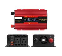 ENWYTE Inverter di potenza CC 12V 24V a CA 220V Due porte USB 500W 600W 1200W 2000W 2800W Display LCD Onda sinusoidale corretta auto Veicoli RV Camion Esterno(Red,600W)