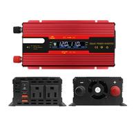 ENWYTE Inverter di potenza CC 12V 24V a CA 220V Due porte USB 500W 600W 1200W 2000W 2800W Display LCD Onda sinusoidale corretta auto Veicoli RV Camion Esterno(Red,1200W)
