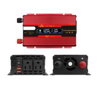 ENWYTE Inverter di potenza CC 12V 24V a CA 220V Due porte USB 500W 600W 1200W 2000W 2800W Display LCD Onda sinusoidale corretta auto Veicoli RV Camion Esterno(Red,500W)