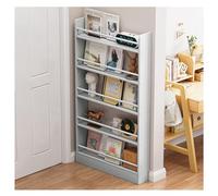 ENWYTE Libreria Espositore riviste da terra a 3/4/5 livelli Scaffale libri con profondità 10 cm Porta giornali in legno Espositore a parete Espositore negozi Mostre(60*10*153CM)