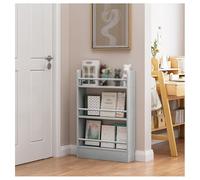 ENWYTE Libreria Espositore riviste da terra a 3/4/5 livelli Scaffale libri con profondità 10 cm Porta giornali in legno Espositore a parete Espositore negozi Mostre(60*10*93CM)