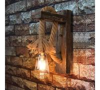 ENXING Lampada Da Parete Industriale Vintage In Legno Lampada Da Parete In Corda Di Canapa Per Camera Da Letto Soggiorno Corridoio Scala E27 Lampada Da Parete (lampadina Non Inclusa)(B)