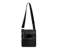 EnxJire Borsa in pelle uomo Borse a tracolla da uomo in pelle Borsa a a di grande capacità multifunzione viaggio breve(BLACK)