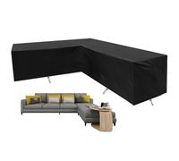 EnxJire Copertura Per Mobili da Giardino Copertura impermeabile for divano a forma di L, copertura for mobili, giardino esterno, cortile, divano in rattan, antipolvere, a forma di V(320X320X80x70cm)