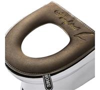 EnxJire Cuscino per Sedile del Water Copertura Universale for la casa, Cuscino Invernale, ad Anello, Rimovibile, Impermeabile, con Cerniera, for Bagno, WC(Brown)