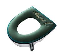 EnxJire Cuscino per Sedile del Water Copertura Universale for la casa, Cuscino Invernale, ad Anello, Rimovibile, Impermeabile, con Cerniera, for Bagno, WC(Green)