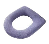 EnxJire Cuscino per Sedile del Water Coprisedile WC Caldo Invernale Tappetino for Sgabello a Forma di O Accessori for Il Bagno Copri Bidet Morbido in Puro Colore Lavorato a Maglia(Purple)