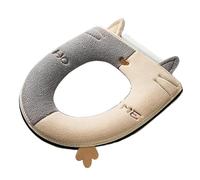 EnxJire Cuscino per Sedile del Water Cuscino for Sedile WC Universale for Caldo Coprivaso for Domestico Copriwater in Pelle Scamosciata for rondella(Gray)