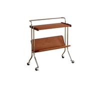 EnxJire Tavolino da Divano Carrello mobile, tavolino laterale for divano da soggiorno, libreria portariviste in legno massello, comodino, mobile multifunzionale(Brown)