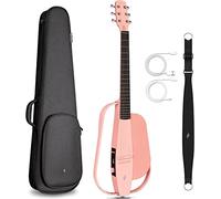 Enya Nexg Chitarra Elettrica Acustica Di Base Altoparlante Stereo Incorporato In Fibra Di Carbonio Da 50 W Per Adulti Con Cinturino, Cavo Di Ricarica Usb E Custodia (Rosa)