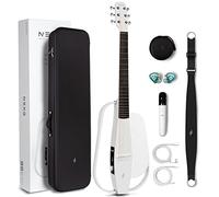 Enya NEXG Chitarra Fibra Carbonio - Chitarra Smart Acustica Elettrica di Lusso Bianca da 38 Pollici per Bambini Principianti Adulti Home School Concert Travel