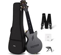 Enya Ukulele Soprano Nova U Mini Simple 53,3 cm - Ukulele da viaggio in fibra di carbonio - Con kit per principianti include custodia, cinturino, capotasto e corde (nero)
