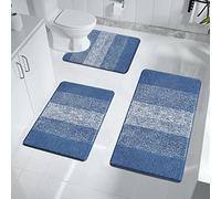 Enyhom Tappeti Bagno 3 Pezzi, Morbido Tappeto Doccia in Microfibra, Super Assorbente Tappetino Bagno Antiscivolo, Lavabile in Lavatrice, Peloso Tappetino Bagno e Tappetini per il Bagno, Piedistallo Wc
