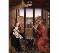 ENYLUFUT Dipinti Famosi Poster Della Stanza Parete Di Tela Artistica San Luca disegna il ritratto della Lady di Rogier Van Der Weyden per L'arredamento del Soggiorno 60x90cm