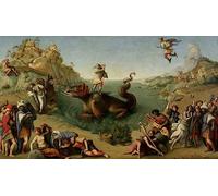 ENYLUFUT Famoso Poster Pittura Tela E Stampa Liberazione Di Andromeda Di Piero Di Cosimo per la Decorazione Della Parete 60x90cm