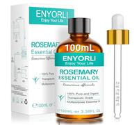 ENYORLI Olio Essenziale di Rosmarino 100mL 100% Puro Naturale Distillato a Vapore per Cura dei Capelli, Cura della Pelle, Aromaterapia, Massaggio & Candele Profumate, Con Pipetta