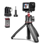 Enzemit Mini treppiede per selfie da 35,2 cm, supporto tascabile con testa a sfera con montaggio a vite da 1/4, supporto piccolo compatibile con GoPro 13 12 11 10, Dji Osmo, clip per telefono e